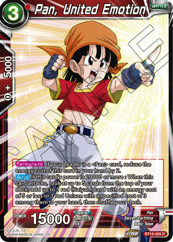 Zenkai Series Dawn of The Z-Legends BT18-009 Pan, United Emotion