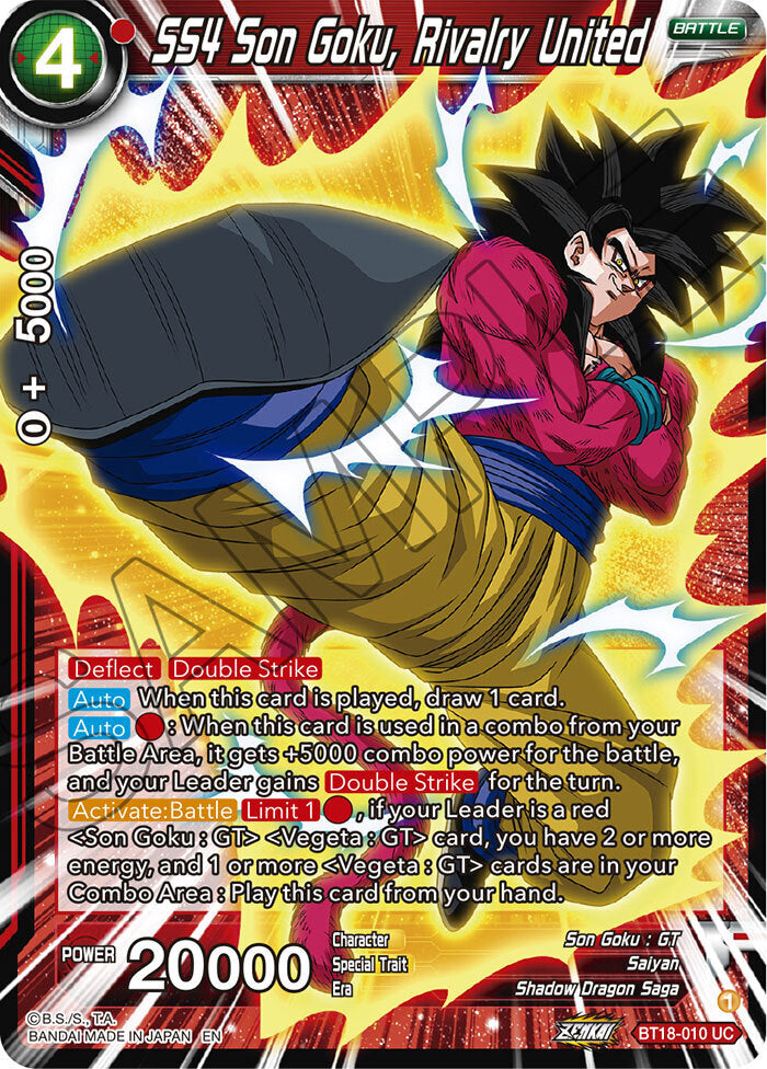 Zenkai Series Dawn of The Z-Legends BT18-010 SS4 Son Goku, Rivalry United