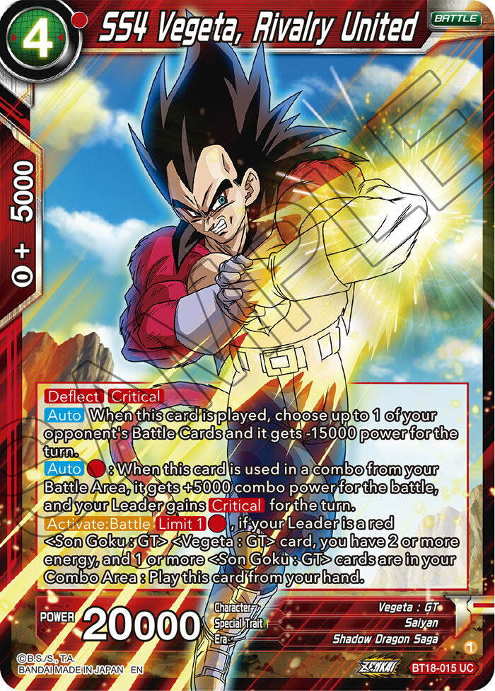 Zenkai Series Dawn of The Z-Legends BT18-015 SS4 Vegeta, Rivalry United