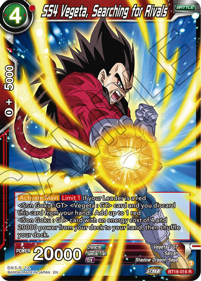 Zenkai Series Dawn of The Z-Legends BT18-016 SS4 Vegeta, Searching for Rivals