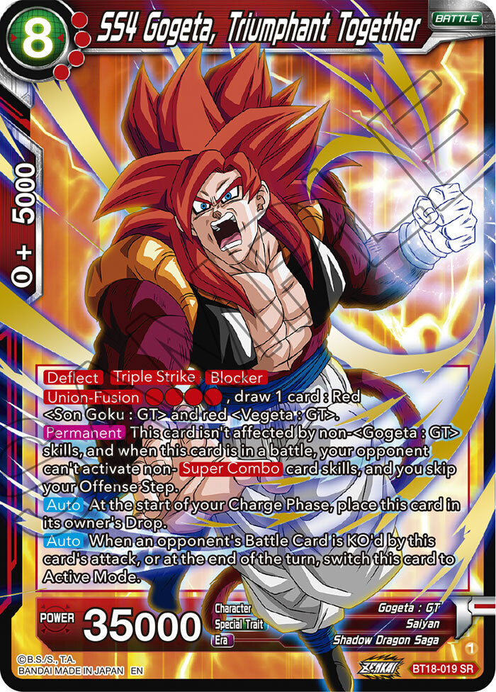 Zenkai Series Dawn of The Z-Legends BT18-019 SS4 Gogeta, Triumphant Together