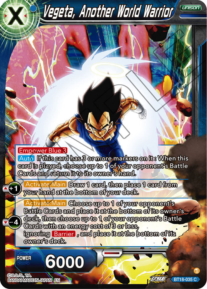 Zenkai Series Dawn of The Z-Legends BT18-035 Vegeta, Another World Warrior