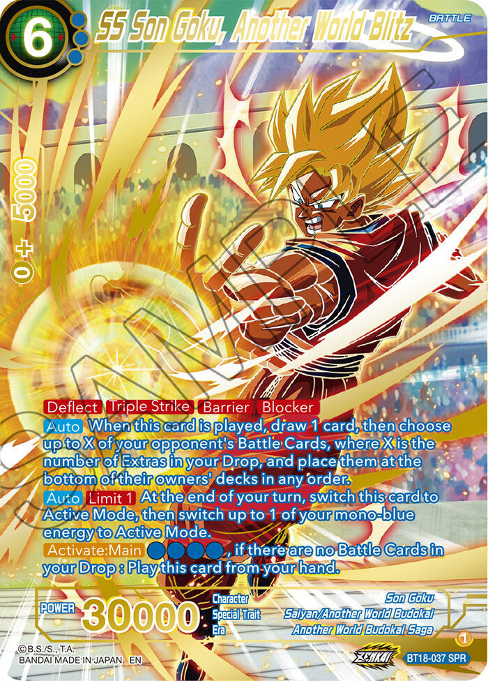 Zenkai Series Dawn of The Z-Legends BT18-037 SS Son Goku, Another World Blitz SPR