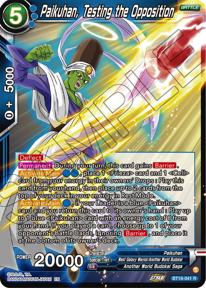 Zenkai Series Dawn of The Z-Legends BT18-041 Paikuhan, Testing the Opposition