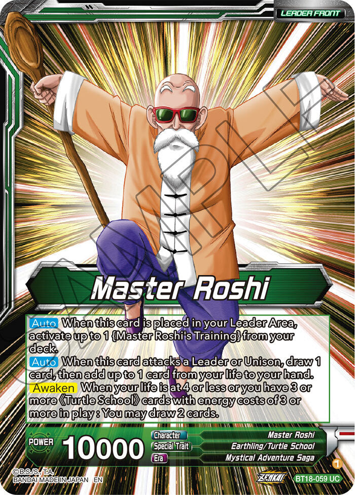 Zenkai Series Dawn of The Z-Legends BT18-059 Master Roshi