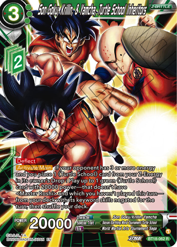 Zenkai Series Dawn of The Z-Legends BT18-062 Son Goku, Krillin, & Yamcha, Turtle School Inheritors