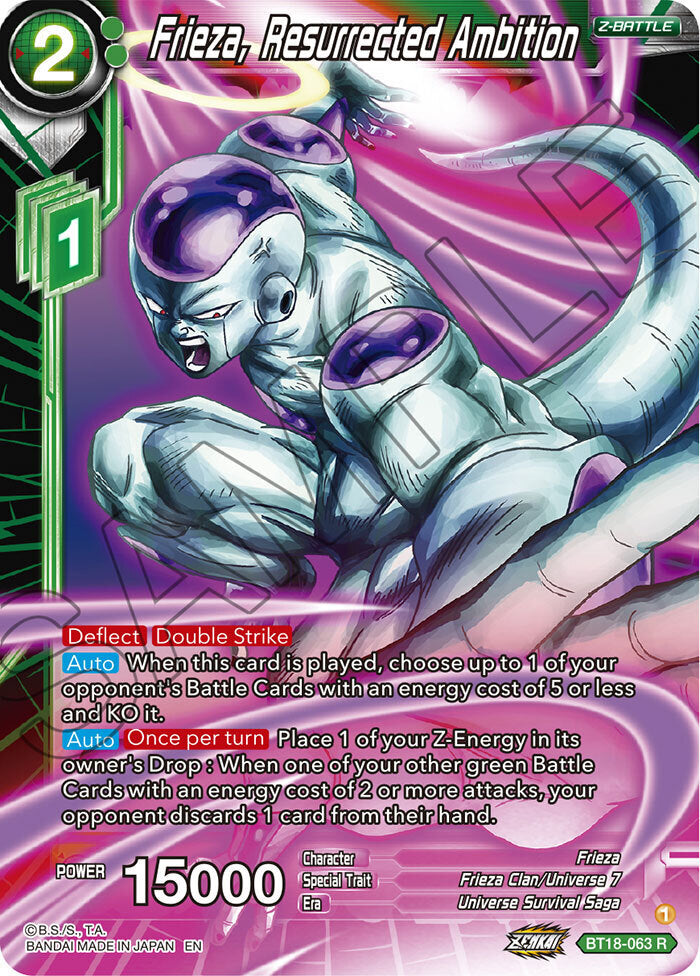 Zenkai Series Dawn of The Z-Legends BT18-063 Frieza, Resurrected Ambition