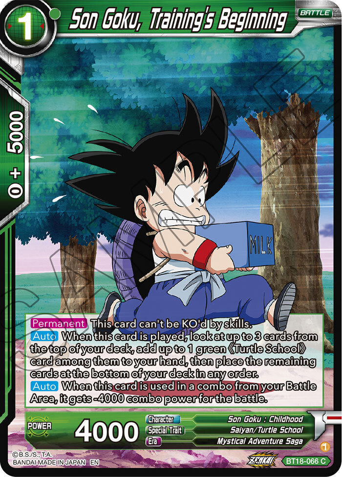 Zenkai Series Dawn of The Z-Legends BT18-066 Son Goku, Training's Beginning