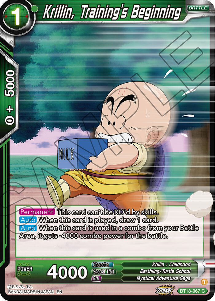 Zenkai Series Dawn of The Z-Legends BT18-067 Krillin, Training's Beginning