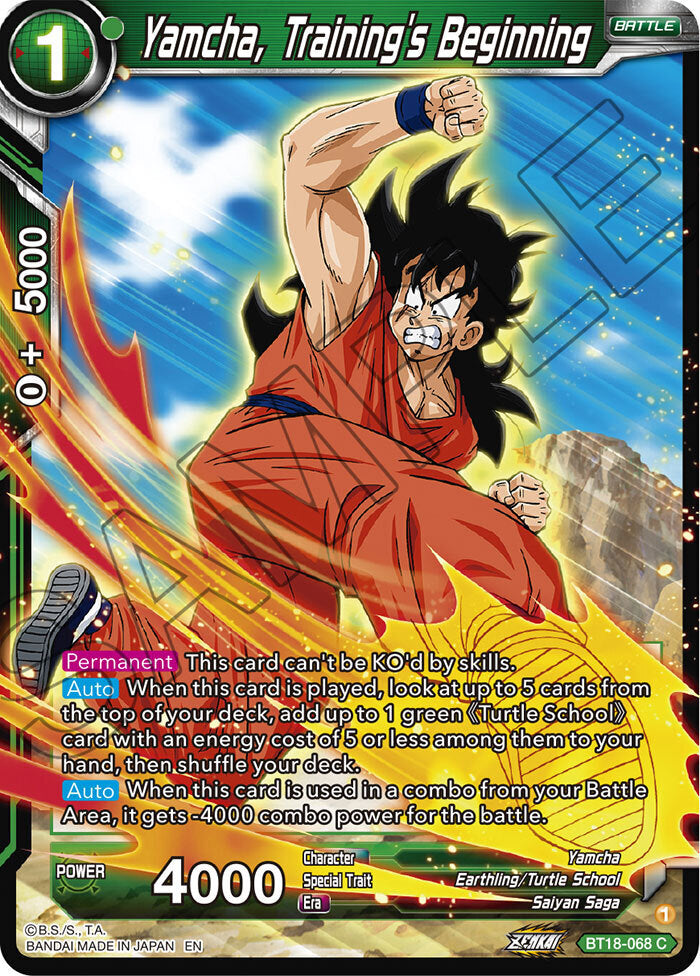 Zenkai Series Dawn of The Z-Legends BT18-068 Yamcha, Training's Beginning