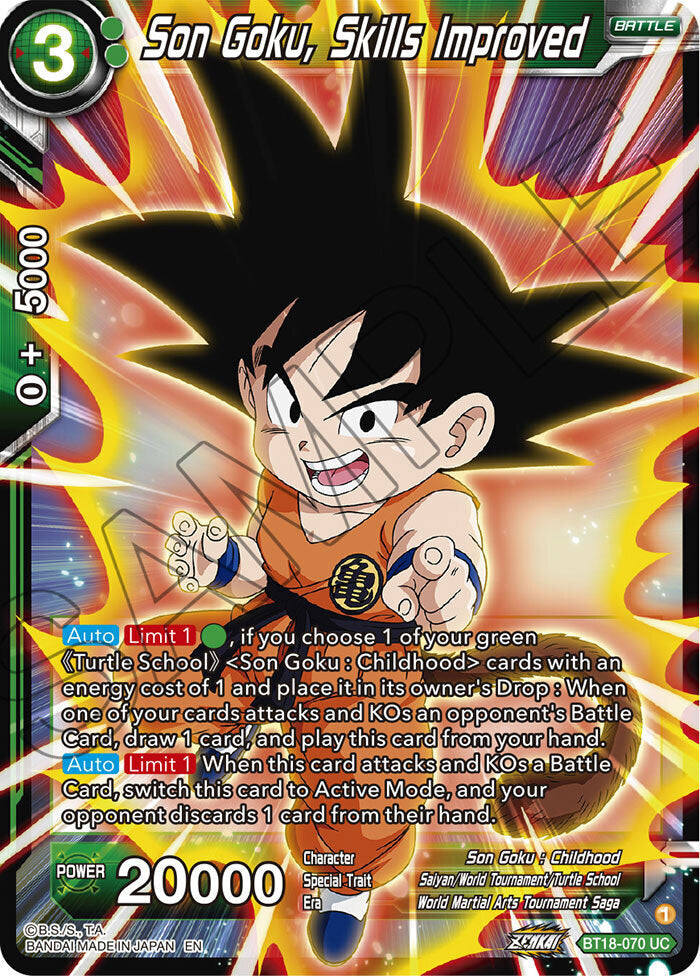 Zenkai Series Dawn of The Z-Legends BT18-070 Son Goku, Skills Improved