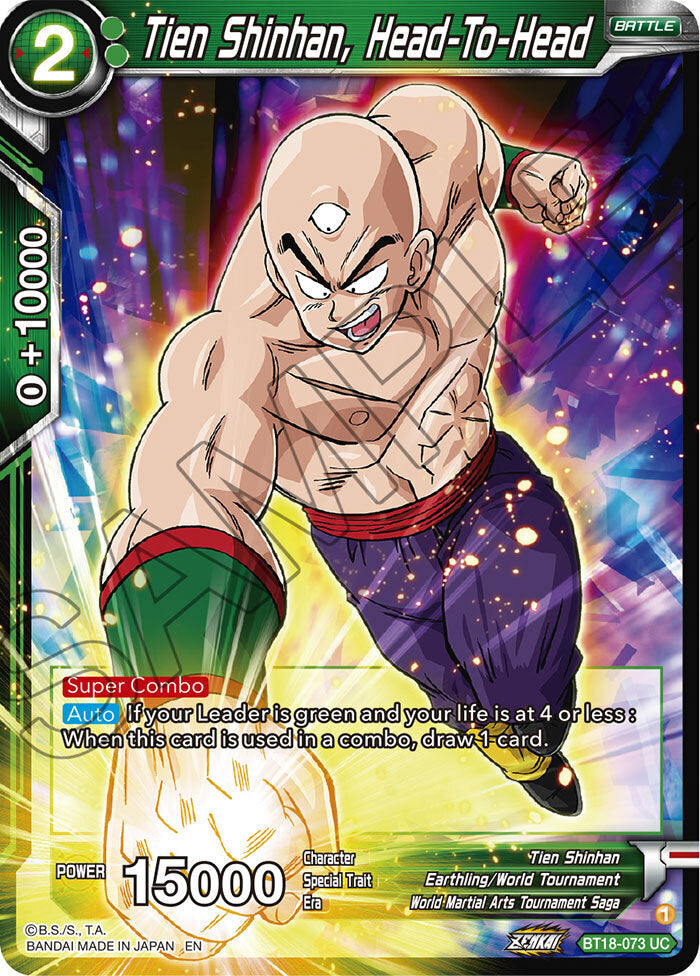 Zenkai Series Dawn of The Z-Legends BT18-073 Tien Shinhan, Head-To-Head