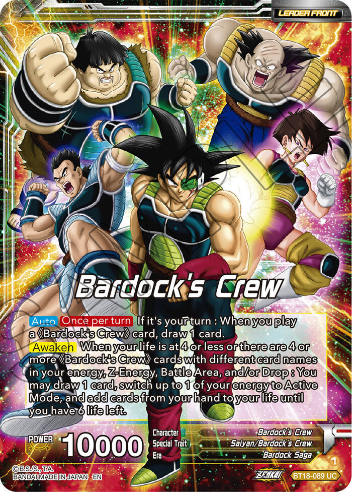 Zenkai Series Dawn of The Z-Legends BT18-089 Bardock's Crew