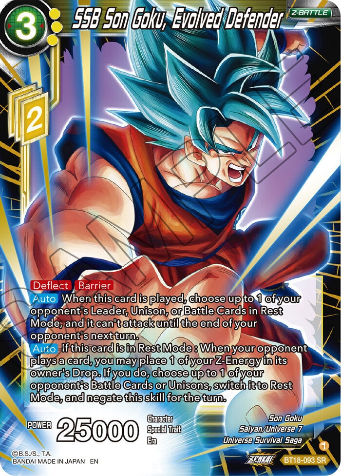 Zenkai Series Dawn of The Z-Legends BT18-093 SSB Son Goku, Evolved Defender