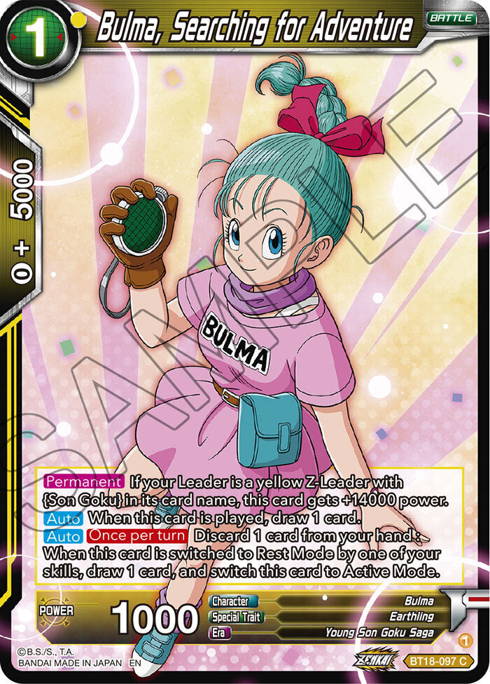 Zenkai Series Dawn of The Z-Legends BT18-097 Bulma, Searching for Adventure