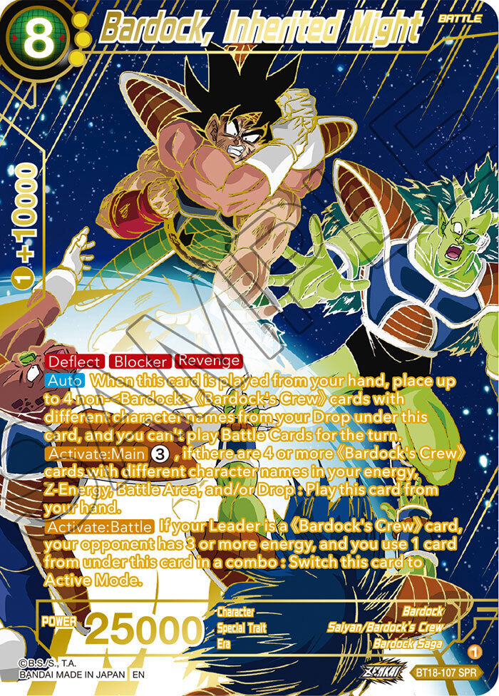 Zenkai Series Dawn of The Z-Legends BT18-107 Bardock, Inherited Might SPR