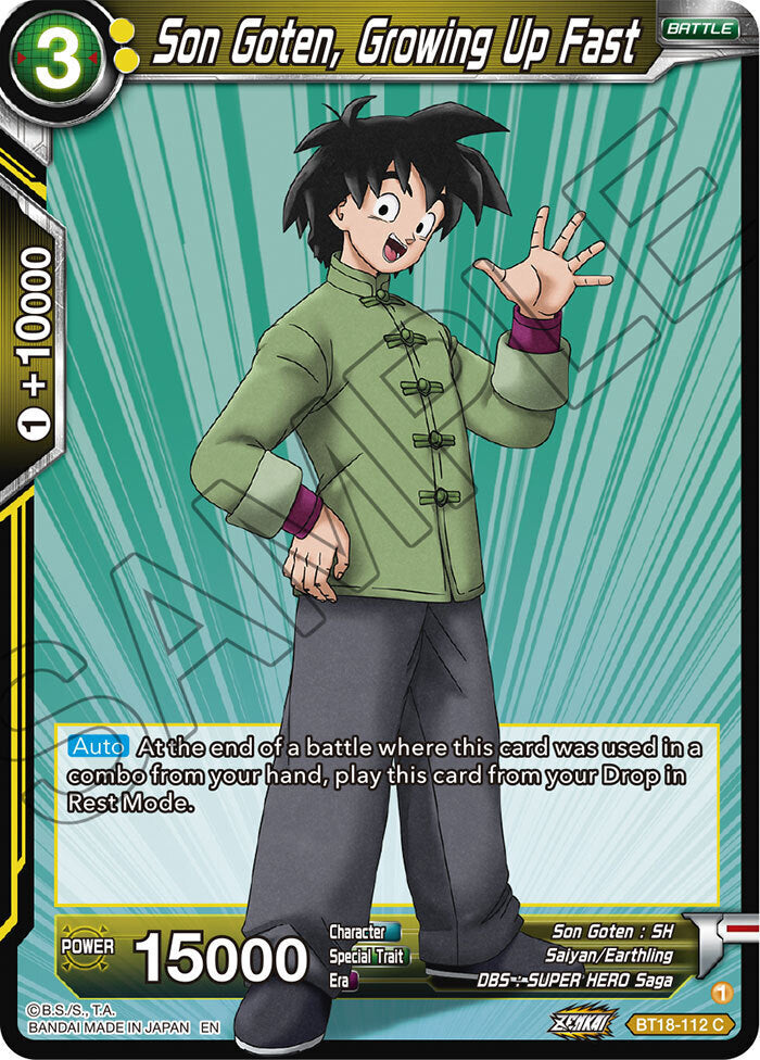 Zenkai Series Dawn of The Z-Legends BT18-112 Son Goten, Growing Up Fast