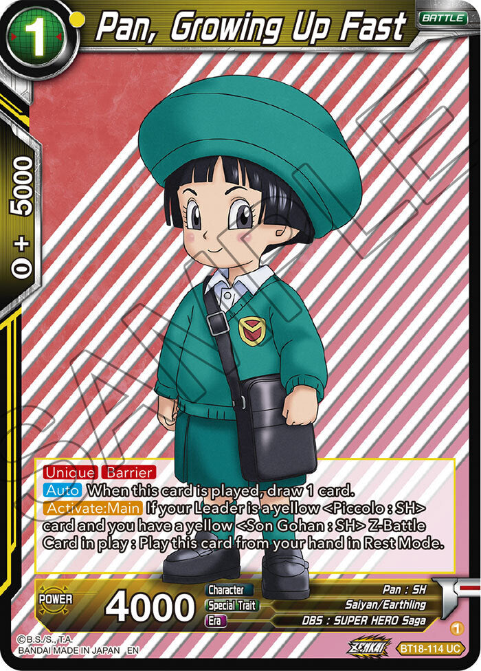 Zenkai Series Dawn of The Z-Legends BT18-114 Pan, Growing Up Fast