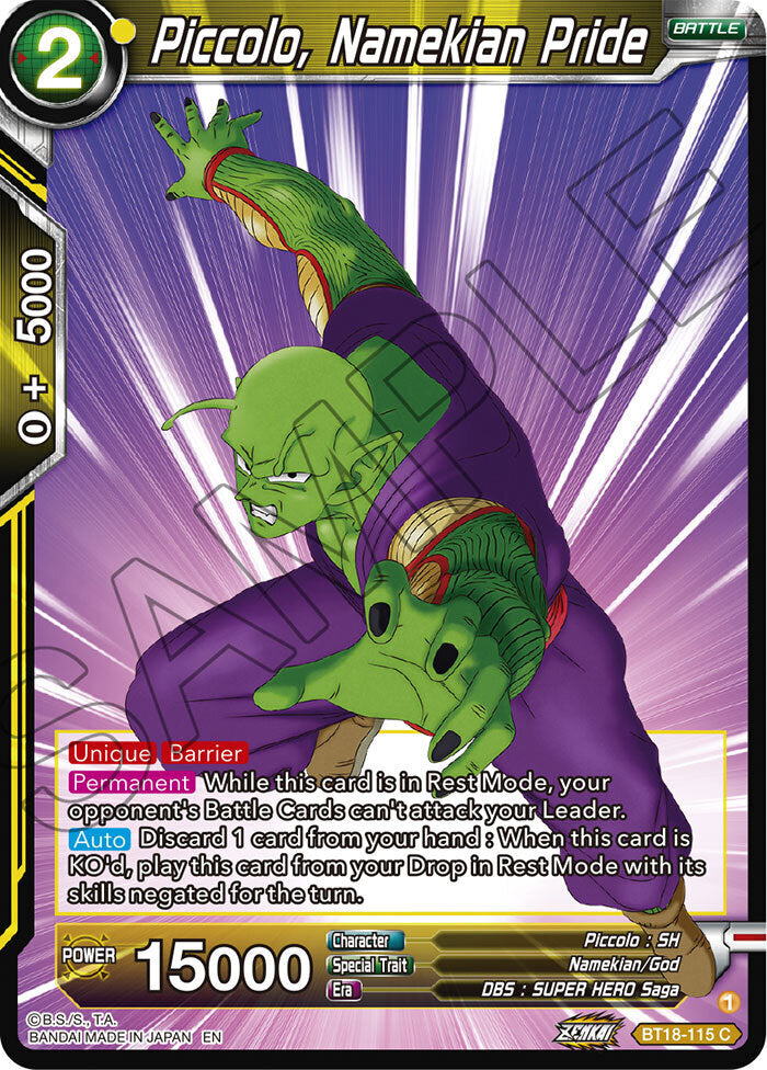 Zenkai Series Dawn of The Z-Legends BT18-115 Piccolo, Namekian Pride