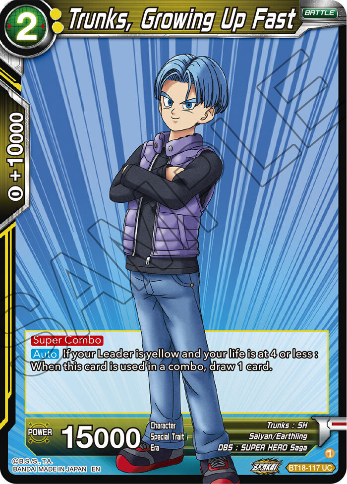 Zenkai Series Dawn of The Z-Legends BT18-117 Trunks, Growing Up Fast