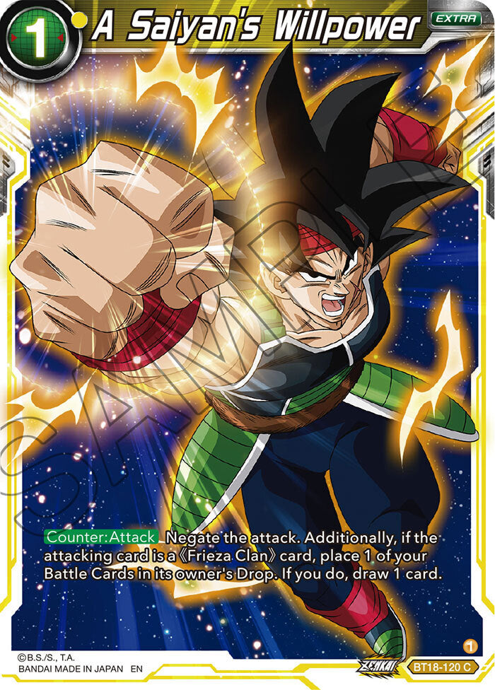 Zenkai Series Dawn of The Z-Legends BT18-120 A Saiyan's Willpower