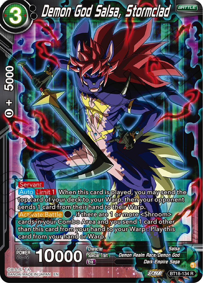 Zenkai Series Dawn of The Z-Legends BT18-134 Demon God Salsa, Stormclad