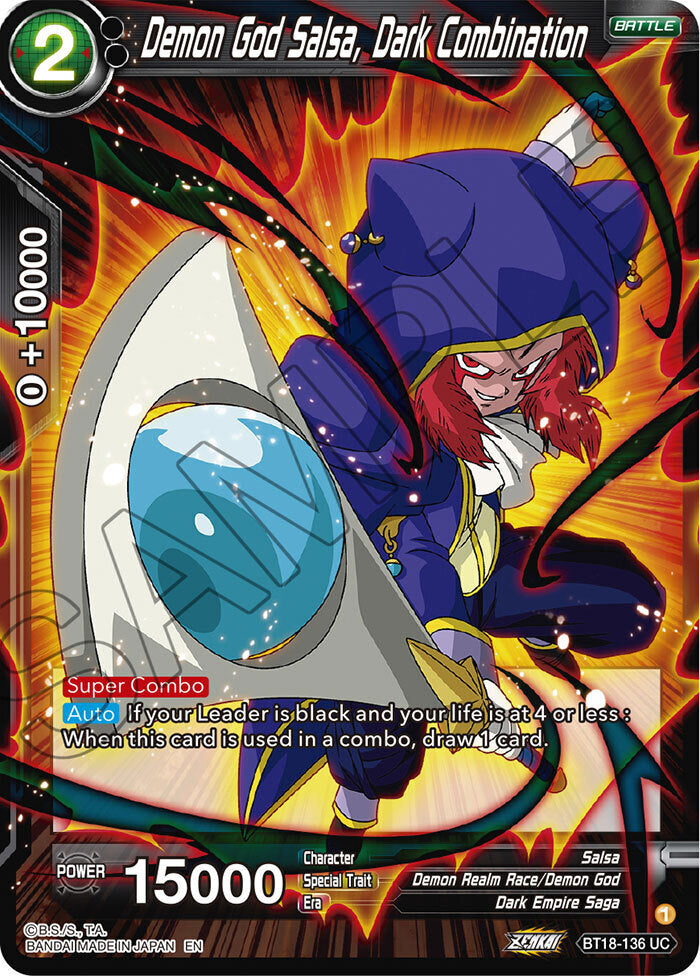 Zenkai Series Dawn of The Z-Legends BT18-136 Demon God Salsa, Dark Combination