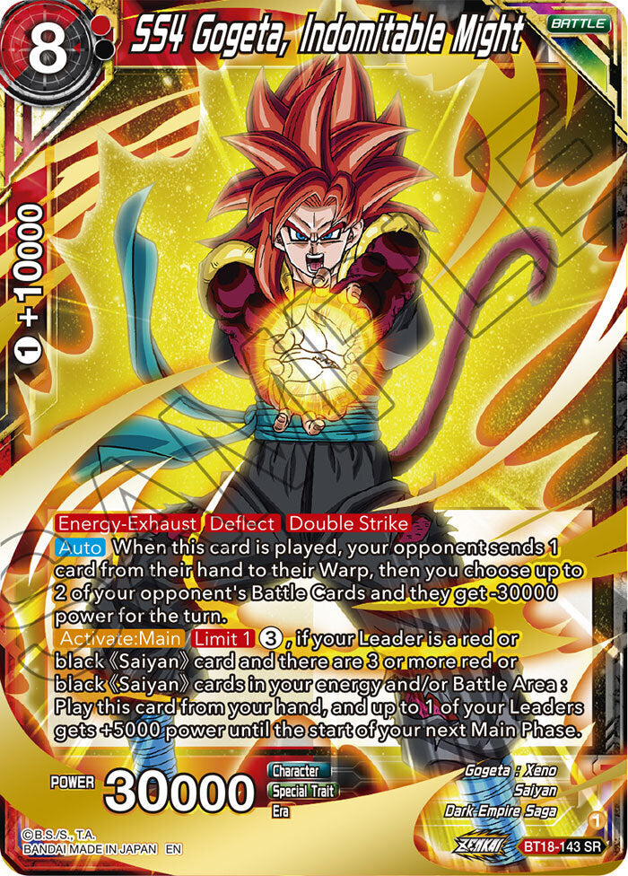 Zenkai Series Dawn of The Z-Legends BT18-143 SS4 Gogeta, Indomitable Might