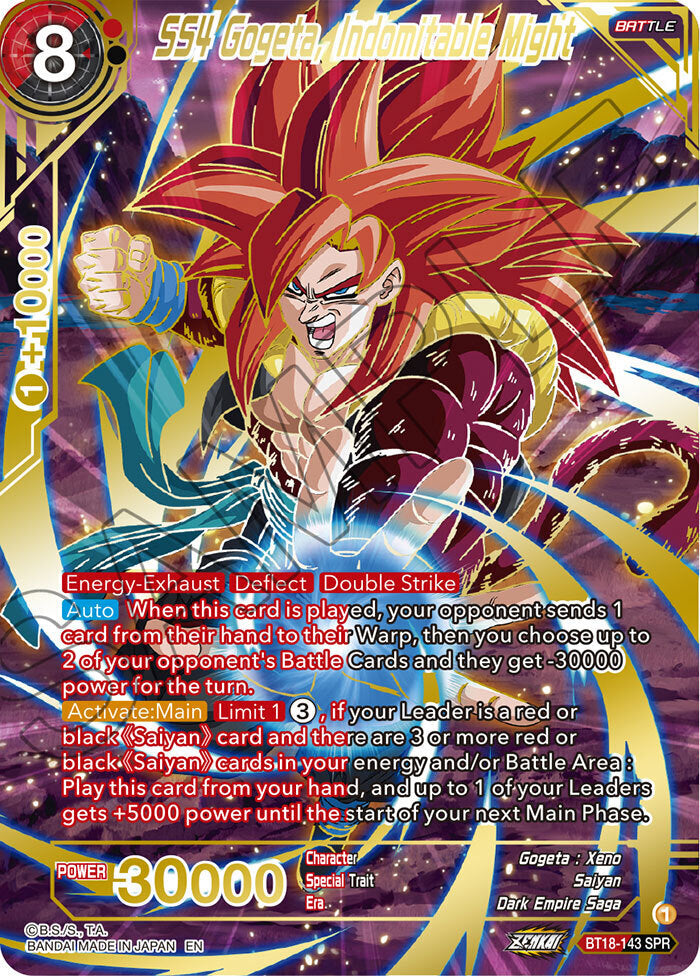 Zenkai Series Dawn of The Z-Legends BT18-143 SS4 Gogeta, Indomitable Might SPR