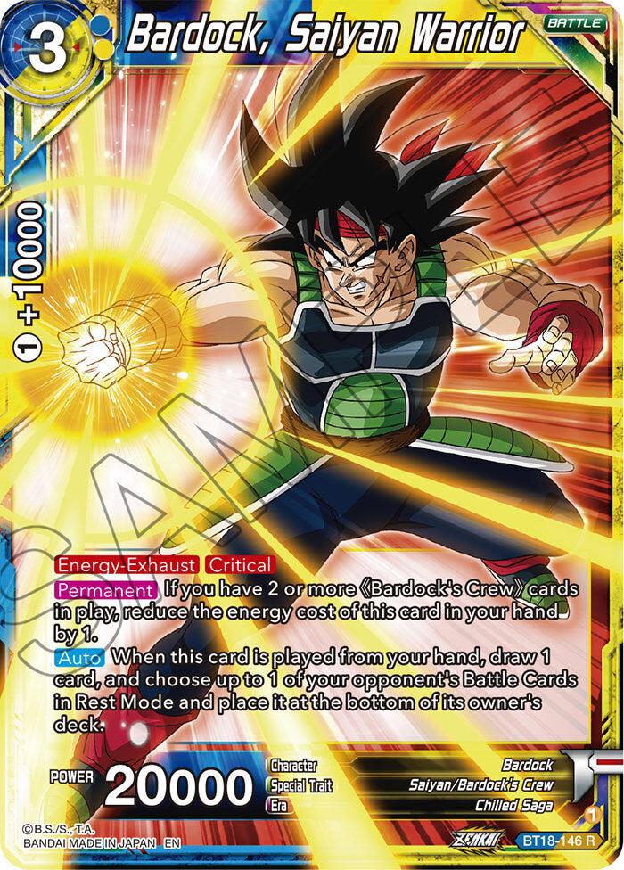 Zenkai Series Dawn of The Z-Legends BT18-146 Bardock, Saiyan Warrior