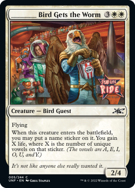 MTG Unfinity 005/244 ________ Bird Gets the Worm