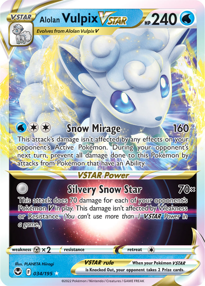 SWSH Silver Tempest 034/195 Alolan Vulpix VSTAR