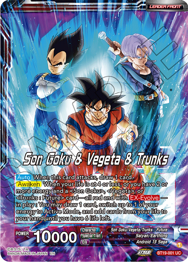 Zenkai Series FIGHTER’S AMBITION BT19-001 Son Goku & Vegeta & Trunks