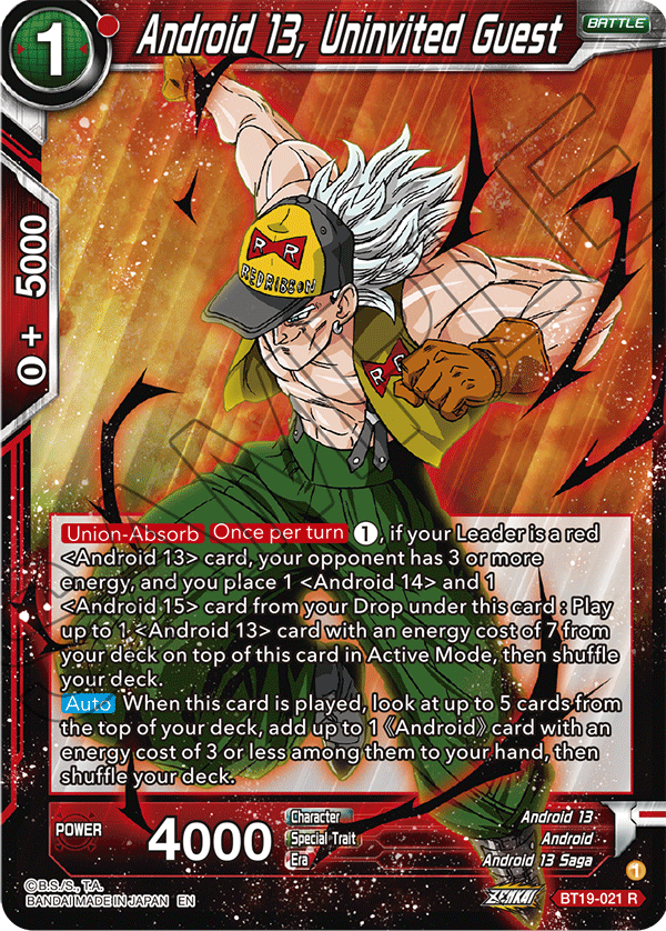 Zenkai Series FIGHTER’S AMBITION BT19-021 Android 13, Uninvited Guest