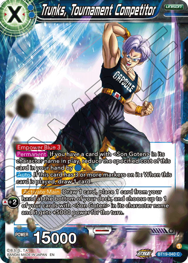 Zenkai Series FIGHTER’S AMBITION BT19-040 Trunks, Tournament Competitor