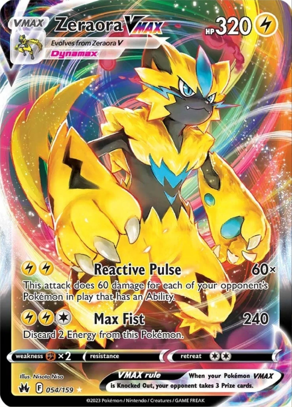 SWSH Crown Zenith 054/159 Zeraora VMAX