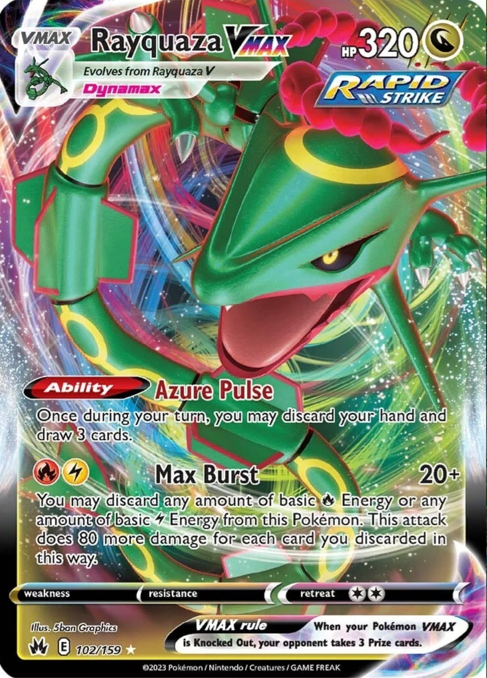 SWSH Crown Zenith 102/159 Rayquaza VMAX