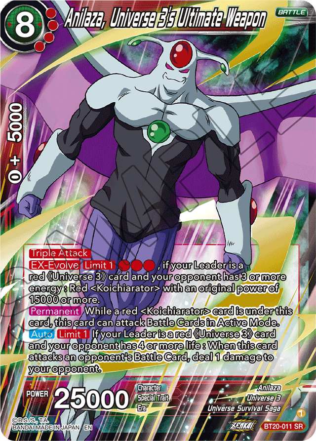 Zenkai Series Power Absorbed BT20-011 Anilaza, Universe 3's Ultimate Weapon