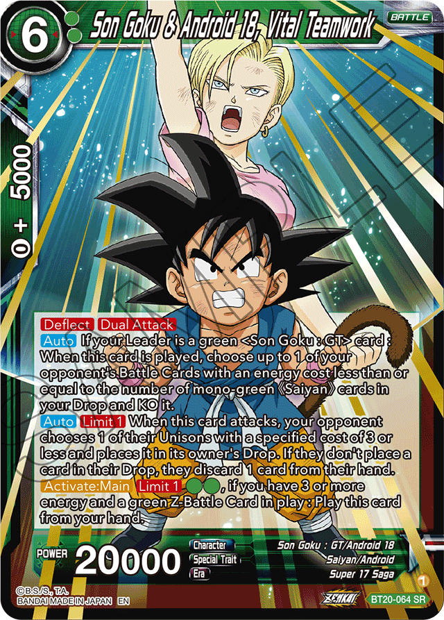 Zenkai Series Power Absorbed BT20-064 Son Goku & Android 18, Vital Teamwork