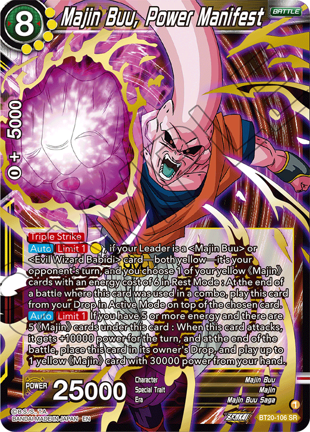 Zenkai Series Power Absorbed BT20-106 Majin Buu, Power Manifest