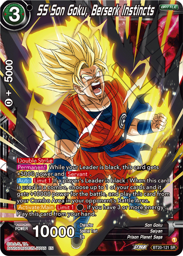 Zenkai Series Power Absorbed BT20-121 SS Son Goku, Berserk Instincts