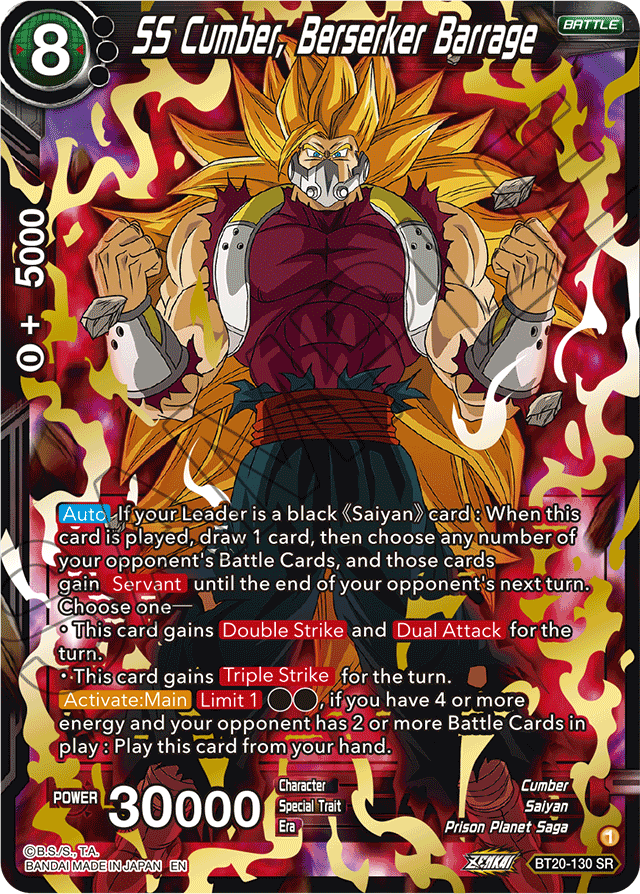 Zenkai Series Power Absorbed BT20-130 SS Cumber, Berserker Barrage