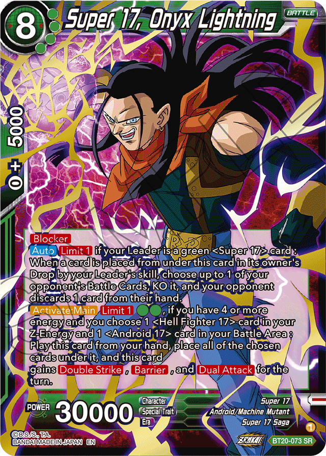 Zenkai Series Power Absorbed BT20-073 Super 17, Onyx Lightning