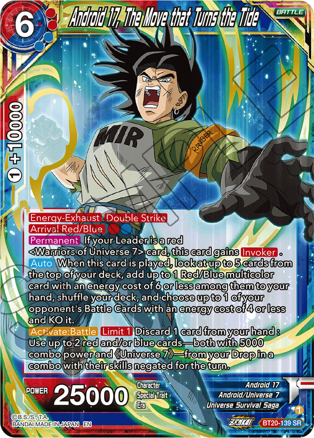 Zenkai Series Power Absorbed BT20-139 Android 17, The Move that Turns the Tide