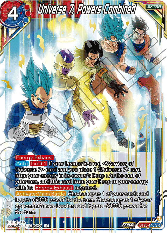 Zenkai Series Power Absorbed BT20-140 Universe 7, Powers Combined