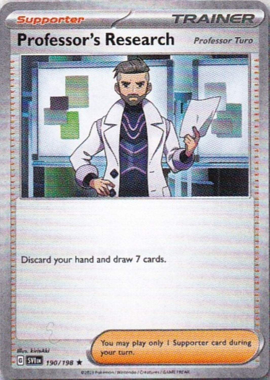 Scarlet & Violet Base Set 190/198 Professor's Research [Professor Turo]