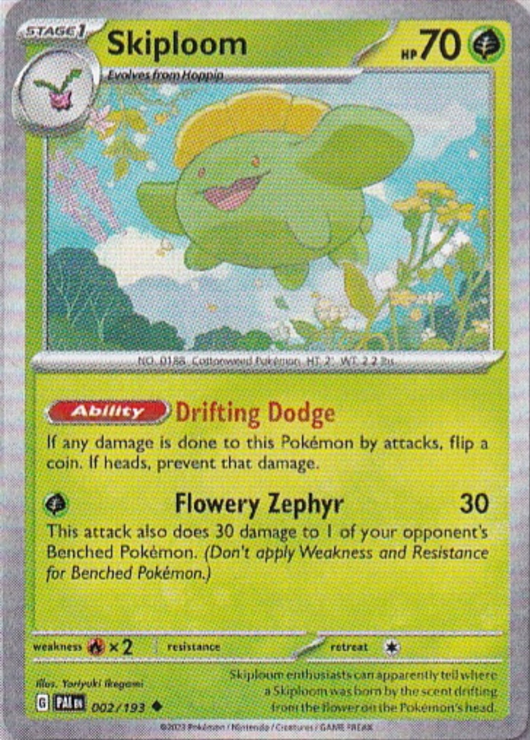 Scarlet & Violet Paldea Evolved 002/193 Skiploom