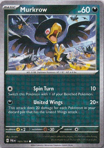 Scarlet & Violet Paldea Evolved 131/193 Murkrow