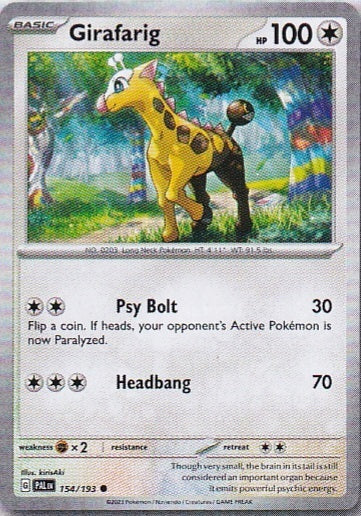 Scarlet & Violet Paldea Evolved 154/193 Girafarig