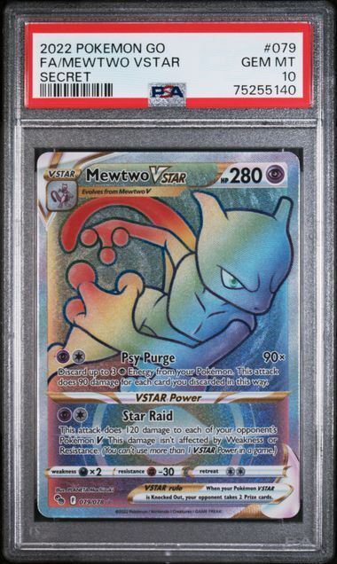 Pokemon Go 079 Full Art/Mewtwo Vstar Secret PSA 10